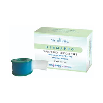 Dermapro™ Silicone Medical Tape, 1 Inch X 5 Yard, Transparent