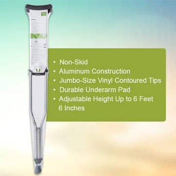 McKesson Underarm Crutches for Adults 5'10" – 6'6"