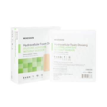 Mckesson Silicone Gel Adhesive Without Border Silicone Foam Dressing, 6 X 6 Inch