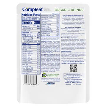 Compleat® Organic Blends Plant Blend Blenderized Whole Foods, 10.1 Oz. Pouch
