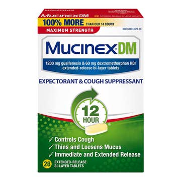 Mucinex® Dm Guaifenesin / Dextromethorphan Cold And Cough Relief