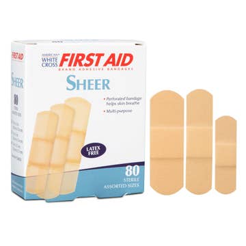American® White Cross Adhesive Strip, Assorted Sizes