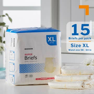 McKesson Super Moderate Absorbency Incontinence Briefs, Extra Large