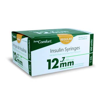 Syringe, Insulin Hypodrm Sure Cmfrt 1ml 30gx1/2" (5bx/cs)