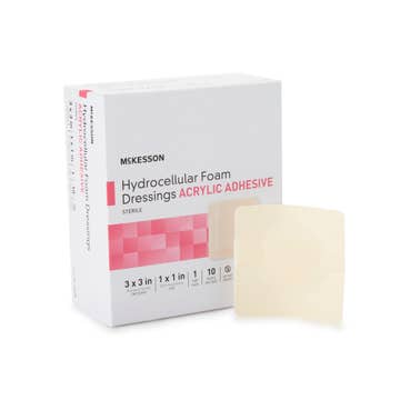 Mckesson Adhesive Foam Dressing With Border, 3 X 3 Inch