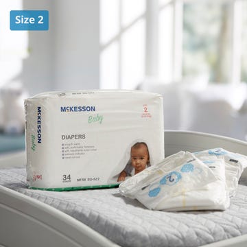 McKesson Baby Diaper, Size 2 for Babies weighing 2 to 18 lbs.