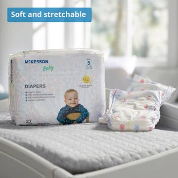 McKesson Baby Diaper, Size 5 for Toddlers weighing 27+ lbs.