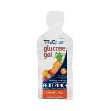TRUEplus™ Fruit Punch Glucose Gel, 1.1-ounce Pouch (Case)