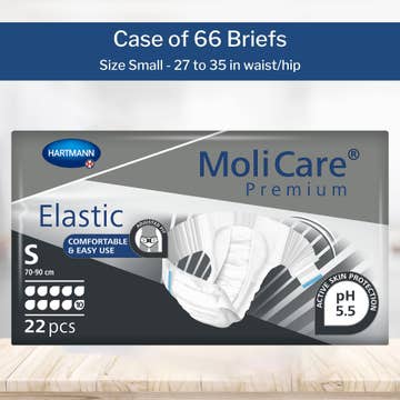 MoliCare® Premium Elastic 10 Drop Absorbency Incontinence Briefs, Small