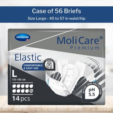 MoliCare® Premium Elastic 10 Drop Absorbency Incontinence Briefs, Large