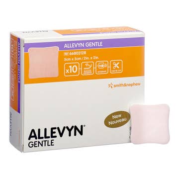 Allevyn Gentle Border Silicone Foam Dressing, 2 X 2 Inch