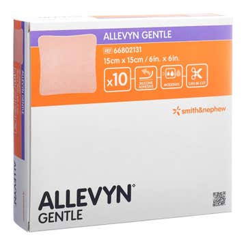 Allevyn Gentle Border Silicone Foam Dressing, 6 X 6 Inch