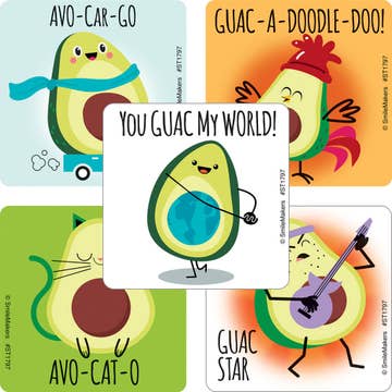 STICKERS, AVOCADO PEA 2 1/2" (100/RL)