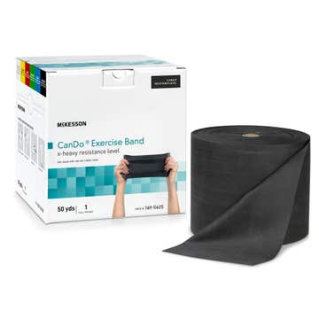McKesson CanDo® Exercise Extra-Heavy Resistance Band, Black, 5 Inch x 50 Yard