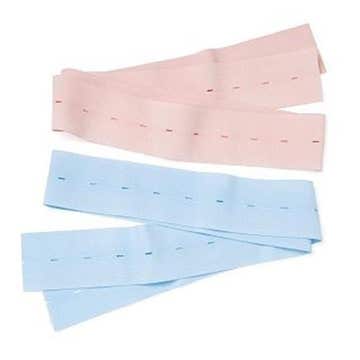 STRAP SET, FETAL MONITOR ELAS W/BUTTON CLSR BLU/PNK (50/CS)
