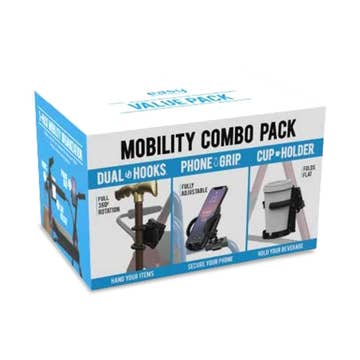 Mobility Aid Combo , Cup Holder, Phone Grip Hooks