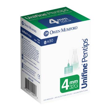 Unifine® Pentips® Standard Insulin Pen Needle, 32 Gauge, 4 mm Length (Box)