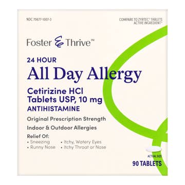 Foster & Thrive™ 24 Hour All Day Allergy Cetirizine HCl USP 10 mg Tablets