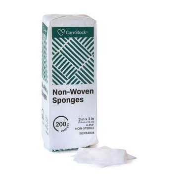 Carestock™ Nonwoven Sponge, 3 X 3 Inch, Four-ply