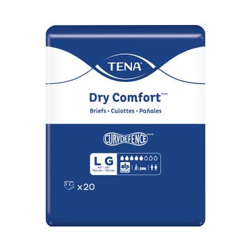Tena® Dry Comfort™ Briefs with Curvdefence™, Large, 40 – 56 Inch, Five Drops