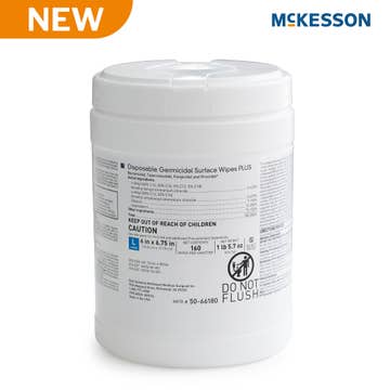 McKesson Premoistened Germicidal Wipe Surface Disinfectant Cleaner 6 x 6.75 Inch (Can)