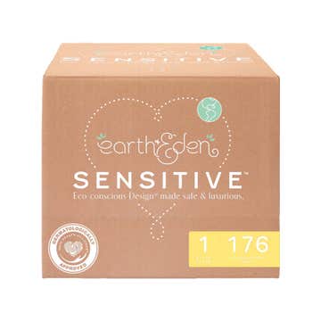 Earth & Eden Sensitive™ Baby Diapers, Size 1 for Babies Weighing 8 – 14 lbs.