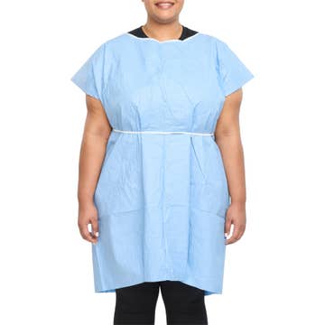 Graham Medical Patient Exam Gown, Extra Large, Blue