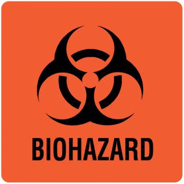 UAL™ Biohazard Pre-Printed Label, 3 x 3 Inch
