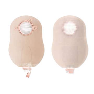 New Image™ 18422 Two-Piece Ultra-Clear Urostomy Pouch, 44 mm Flange, Green Match
