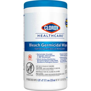 Clorox Healthcare® Bleach Germicidal Wipes, Canister, 70 Ct.