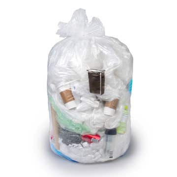 Colonial Bag Extra Heavy Duty Trash Bag, Clear, 60 gal.
