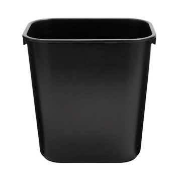 Deskside Wastepaper Basket, 3.25 Gallon Capacity, Black