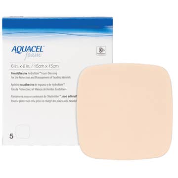 Aquacel® Nonadhesive Without Border Foam Dressing, 6 X 6 Inch