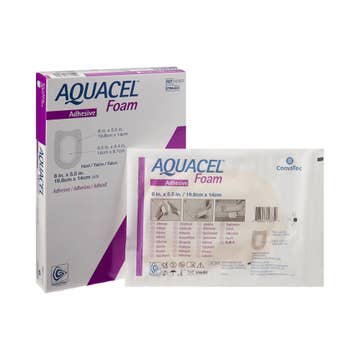 Aquacel® Silicone Adhesive With Border Silicone Foam Dressing, 5½ X 8 Inch