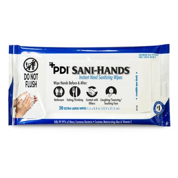 Sani-hands Hand Sanitizing Wipes, Alcohol, Scented, 5.5 X 8.4 Inch Soft