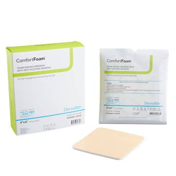 Comfortfoam™ Silicone Adhesive Without Border Silicone Foam Dressing, 6 X 6 Inch