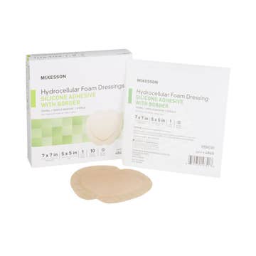 Mckesson Silicone Adhesive With Border Silicone Foam Dressing, 7 X 7 Inch Sacral