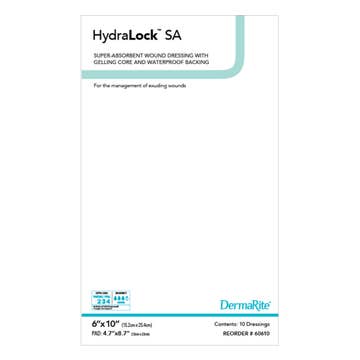 Hydralock™ Super Absorbent Dressing, 6 X 10 Inch