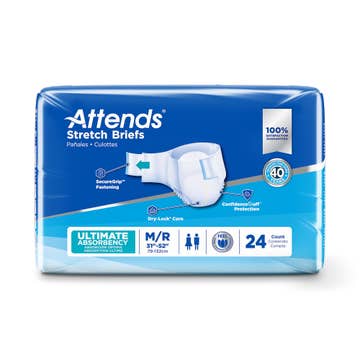 Attends® Stretch Briefs, Medium / Regular